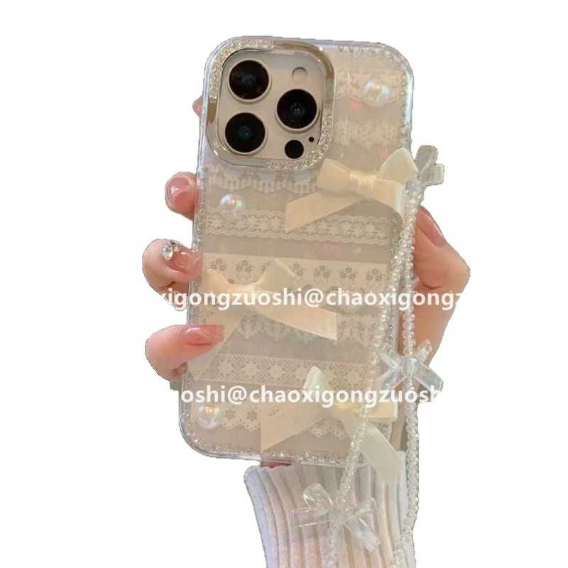 韩系ins可爱简单高级感白蕾丝适用iPhone16promax苹果15手机壳14|undefined