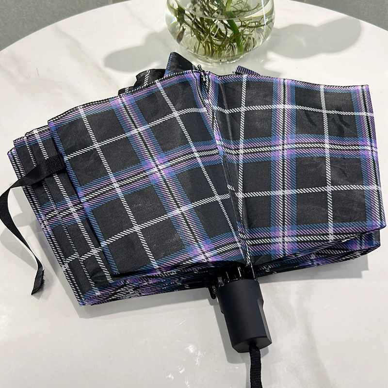 Зонт, устойчивый к штормам, двойной складной, в британском клетчатом стиле, портативный, для мужчин и женщин, подарок для дома и бизнеса, Ю Кун