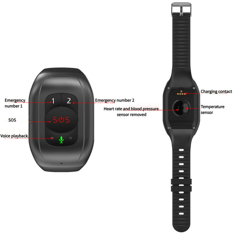 Cross-border e-commerce overseas version elderly smart phone bracelet anti-loss mobile phone wearable English version positioning undefined