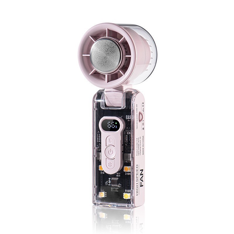 新しい氷冷却高速ハンドヘルドファン USB 充電式屋外ポータブル 100 スピード強力な風力タービンファン|undefined
