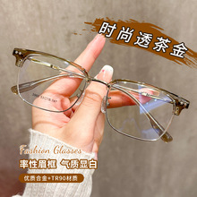 丹阳眼镜超轻眉毛眼镜框3960商务修饰脸型方形男款近视眼镜架批发