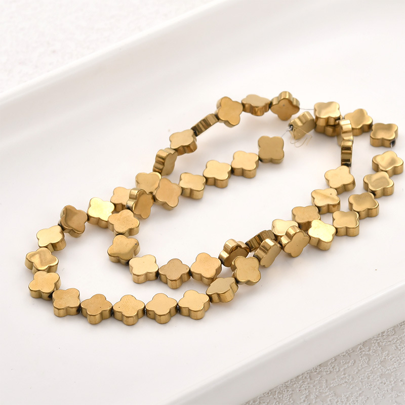 Black gallstone plated with real gold, color-retaining starburst shell rose spacer beads, DIY handmade beaded bracelet and necklace accessories