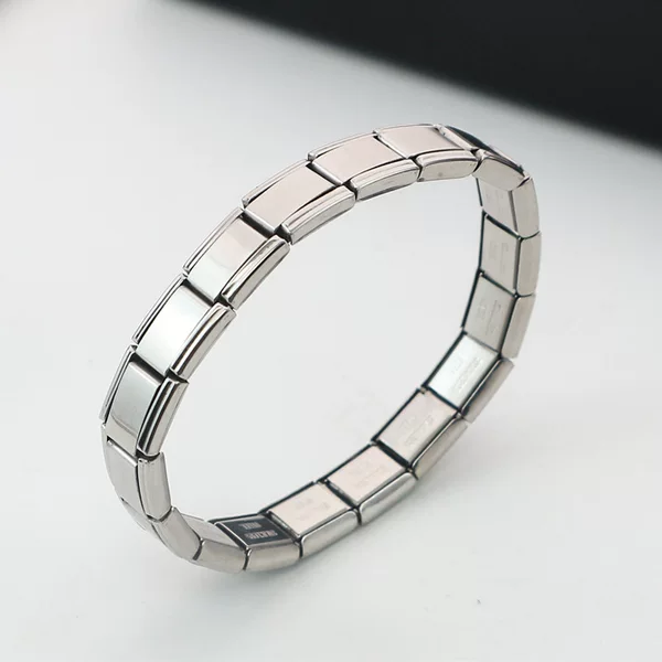 Cross-border hot titanium steel 9mm Italian module stitching bracelet simple detachable elastic bracelet jewelry wholesale