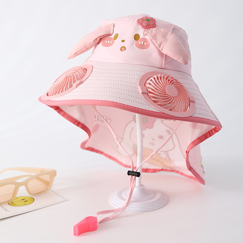 Bonito unicornio sombrero solar recargable con ventilador sombrero de chal de verano para niñas grandes gorras para niños