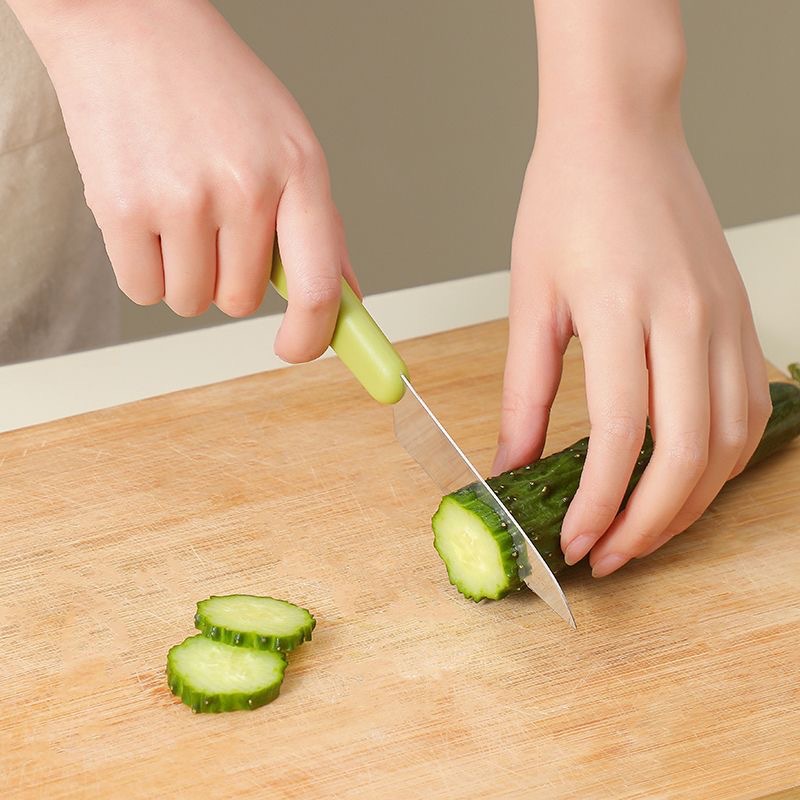 Cuchillo de frutas de acero inoxidable con cubierta protectora cuchillo de frutas y frutas Peeling Peeling cuchillo de cocina doméstica cortar frutas y verduras al por mayor