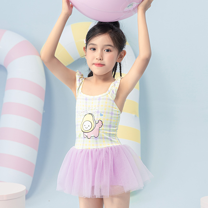 Ventas calientes de nuevos trajes de baño para niños niñas lindos bebés dibujos animados impresión spa piscina set de natación