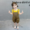 Summer suspenders, trousers, sports suit, children's cartoon short sleeve T-shirt, 2021 collection, 1-4 years, children's clothing