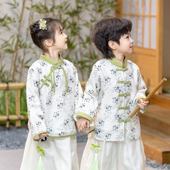 兒童漢服春秋裝男童古風演出服女童唐裝中國風古裝寶寶國學表演服
