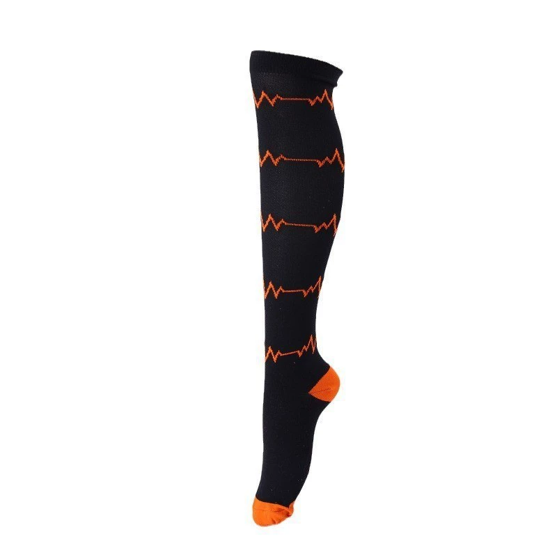 Compression Running Socks, Unisex Jacquard Knee-High Socks, Multiple Patterns, S/M & L/XL