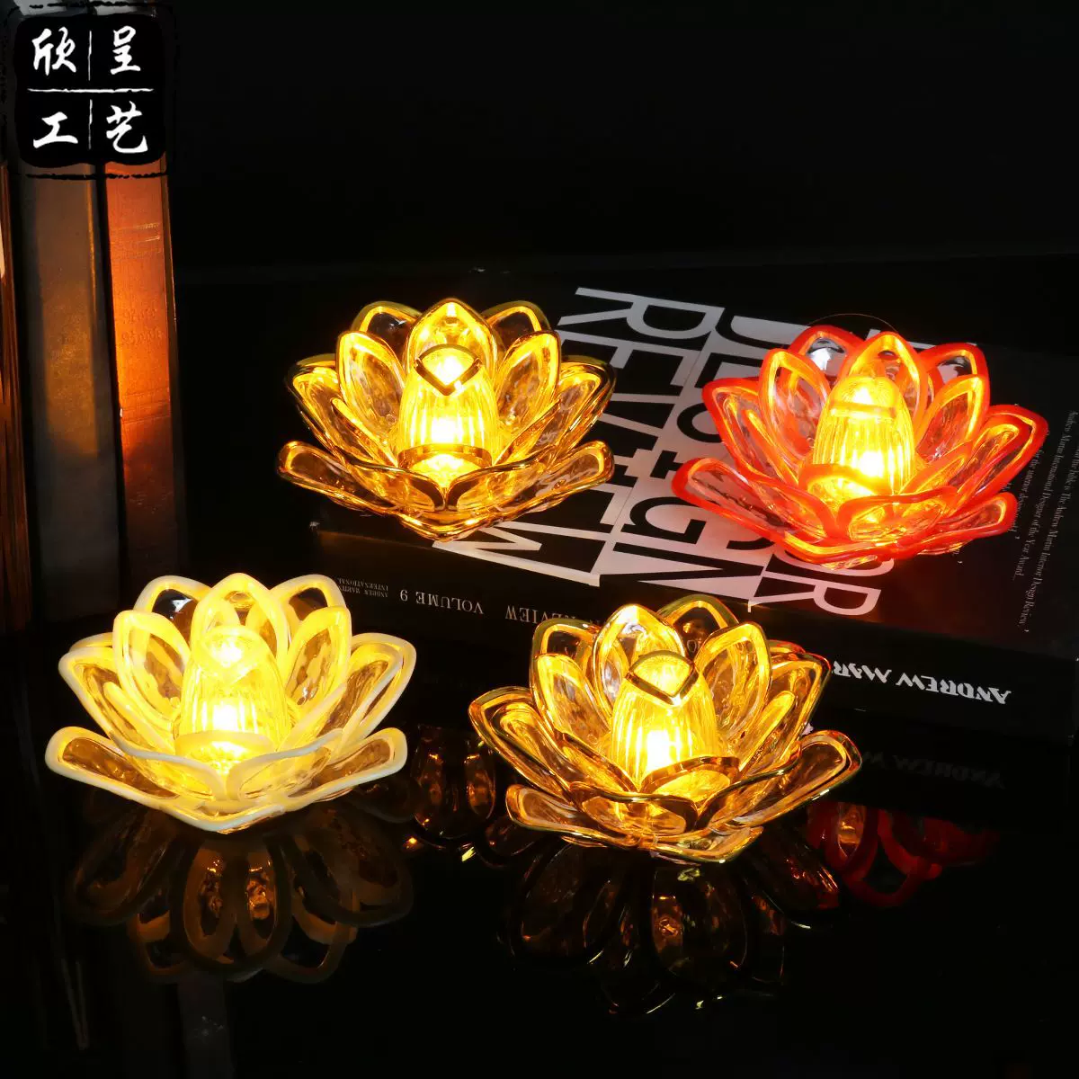 电子蜡烛灯观世音莲花灯供灯家用供佛灯led长明灯佛前小夜灯发光