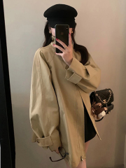 春秋季新款时尚气质卡其色风衣女2025新款韩版宽松ins高级感外套