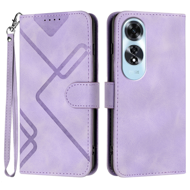 For OPPOA2 5G embossed mobile phone leather case OPPO K11 5G card holder with hand rope magnetic suction protective cover
