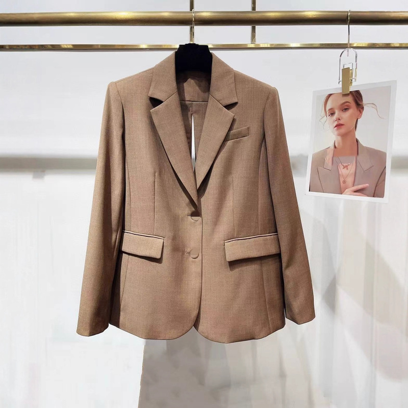 Shenzhen Nanyou 25 Autumn and Winter French Style Back Lace-Up Slit Lapel Single-Breasted Loose Slim Suit Jacket