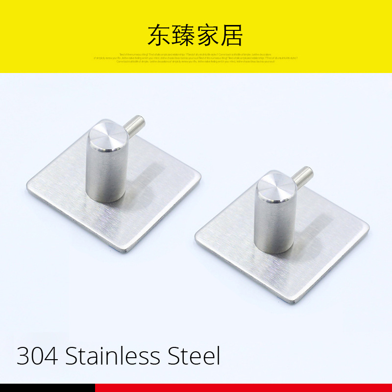 304 de acero inoxidable negro gancho de ropa hogar diario creativo portátil autoadhesivo gancho de cocina