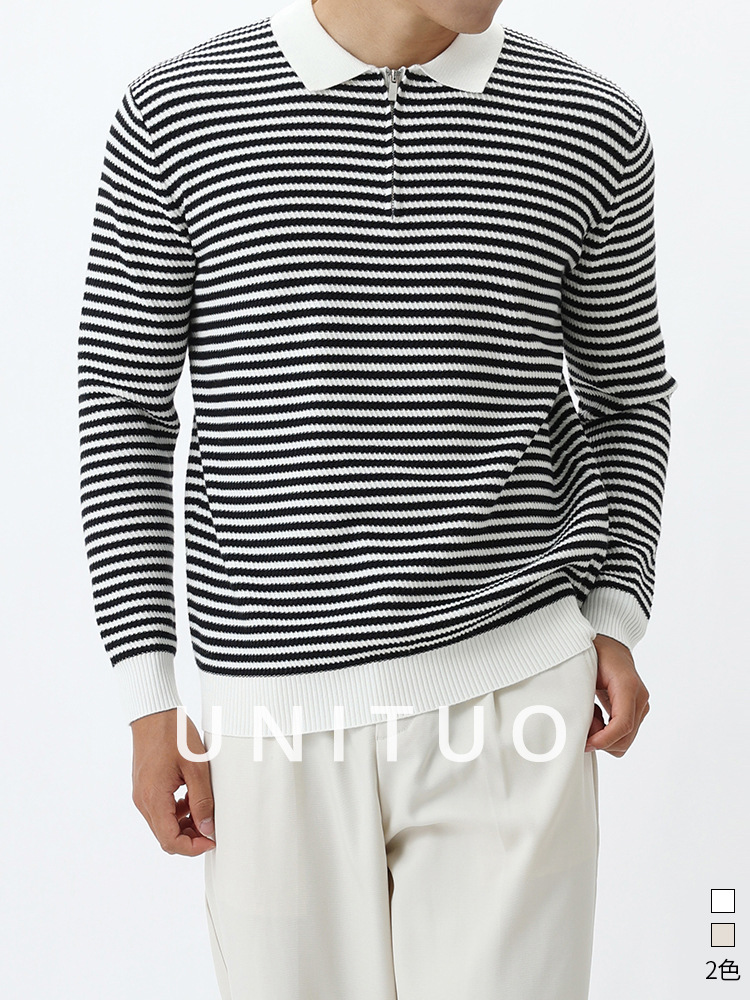 Uniqlo marca de lujo transfronterizo ligero de lujo Polo camisa de punto con cuello americano suéter Polo camisa hombre