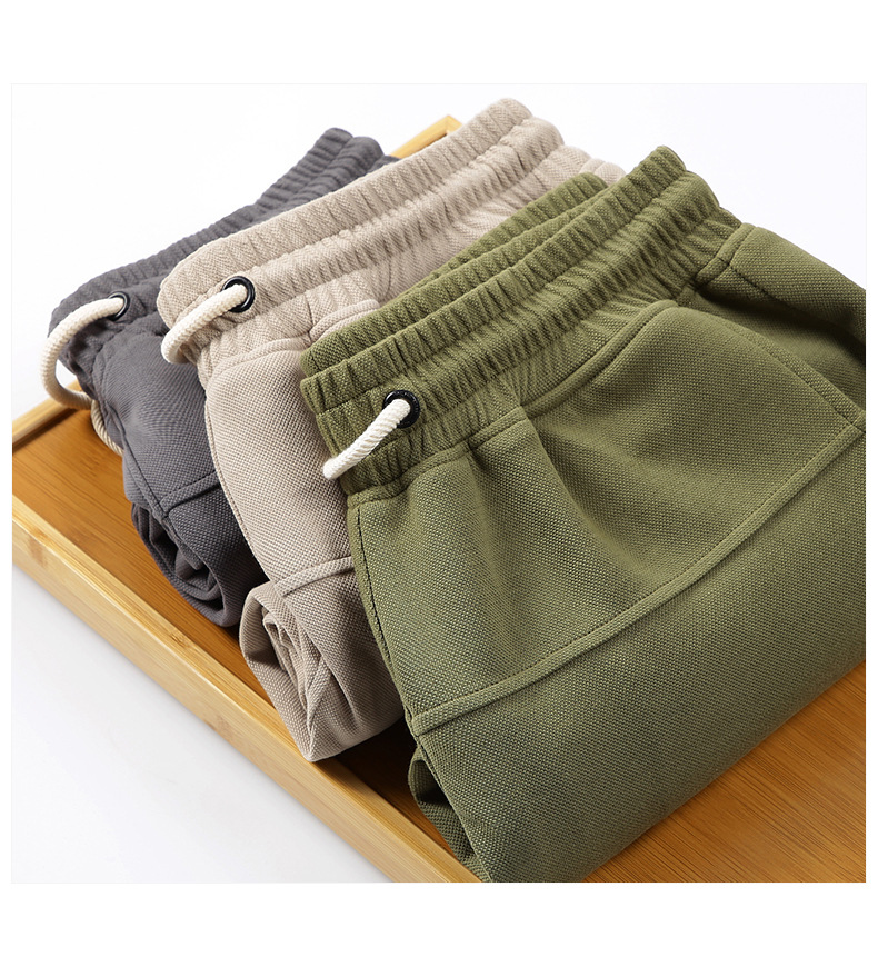 登爵男装260g珠地太空棉夏季卫裤运动短裤宽松是松紧腰潮牌五