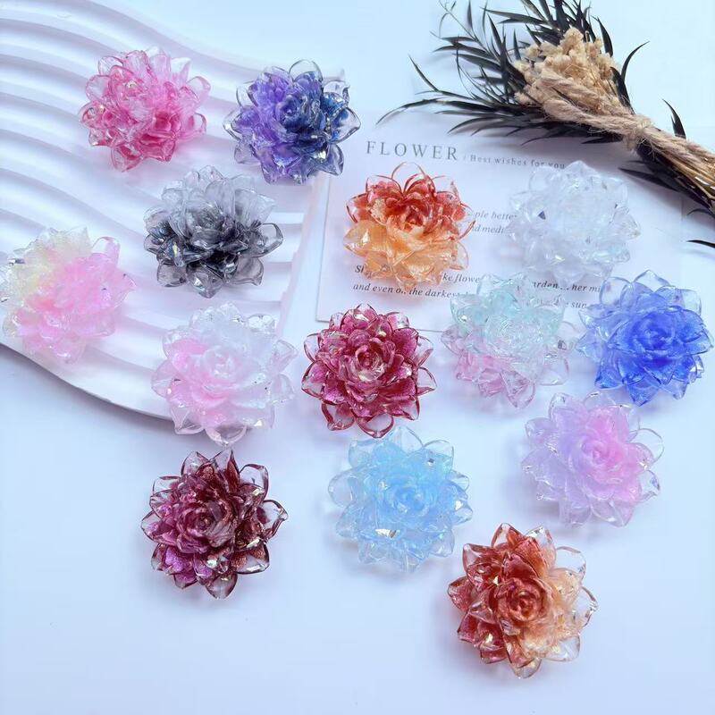 【Floating Ice Transparent Water Lily】40mm Firefly 3D Transparent Water Lily Resin Flower DIY Craft Accessories 【Floating Ice Transparent Water Lily】40mm Firefly 3D Transparent Water Lily Resin Flower DIY Craft Accessories