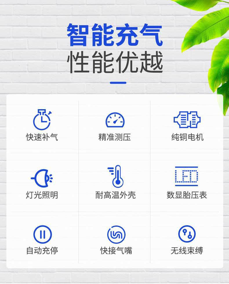 Portable handheld car air pump car wireless air pump intelligent digital display bicycle tire air pump