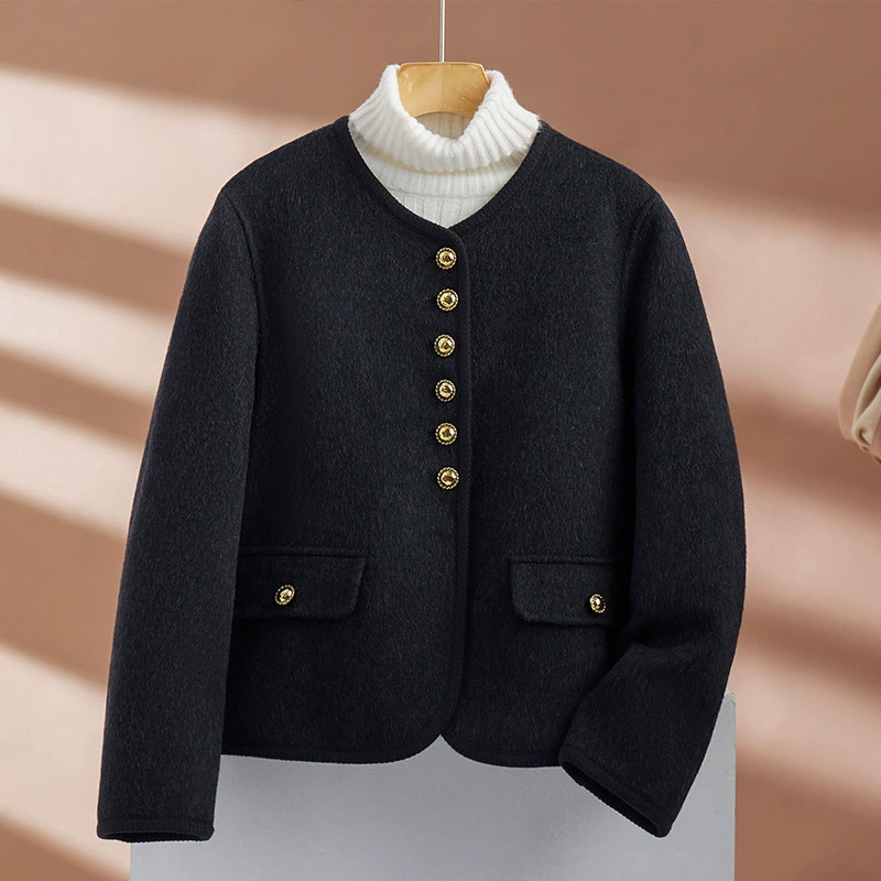 Шерстяное пальто, вязаная шерстяная куртка, стиль Chanel
