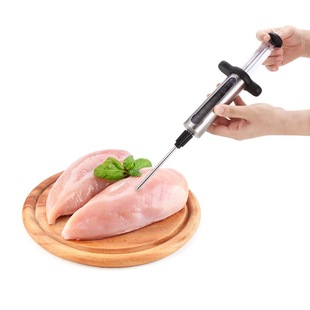 Meat syringe 304 stainless steel Turkey needle double needle turkey seasoning pump barbecue tools outdoor food tools