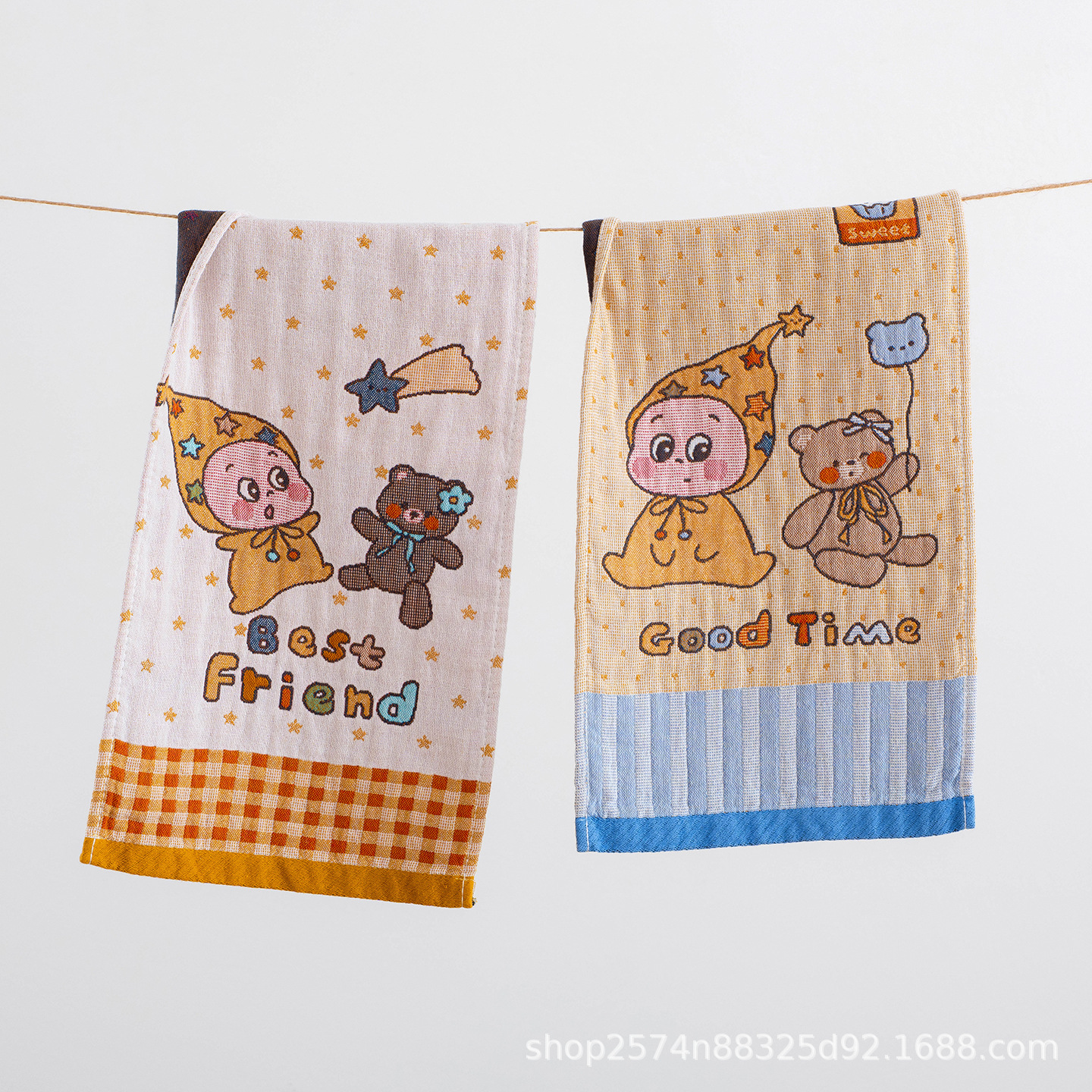 Children's Face Wash Towel, Four-Layer Pure Cotton Gauze, Household Absorbent, Lint-Free, All-Cotton Kindergarten Hand Towel Wholesale