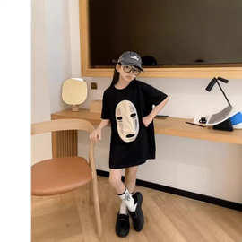 童装夏季新款洋气休闲舒适可爱公主风中大童短袖圆领外穿T恤裙子