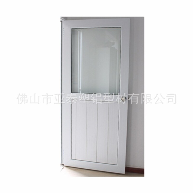 Plastic white wood grain indoor toilet door plastic steel door bathroom glass door PVC white toilet finished door