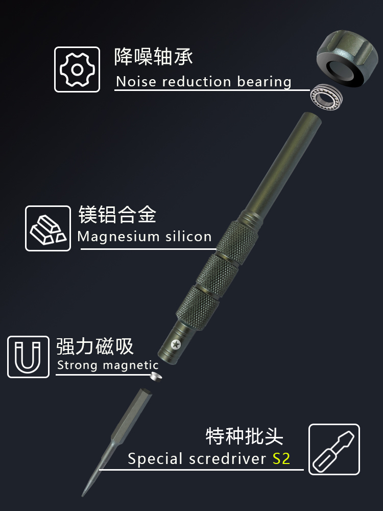 Hantoft duro teléfono móvil herramienta de desmontaje Apple Android Huawei teléfono móvil reparación destornillador S2 lote