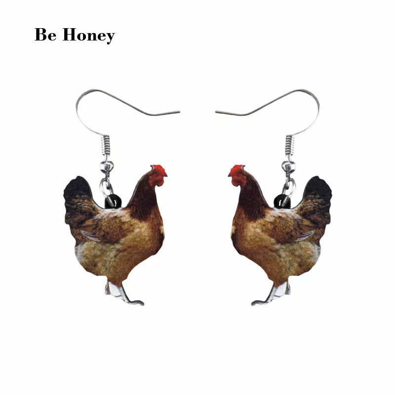 Women's Gender Stoving Varnish Design 1 Pair Simple Style Chicken Stoving Varnish Arylic Ear Hook