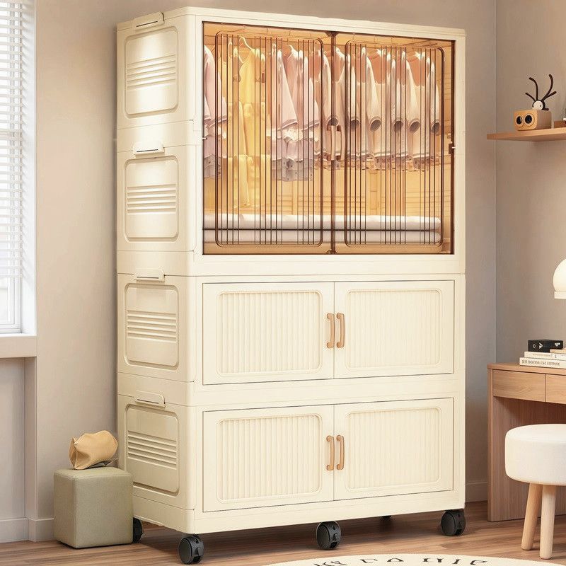 95CM wide thickened children's wardrobe baby storage cabinet plastic…