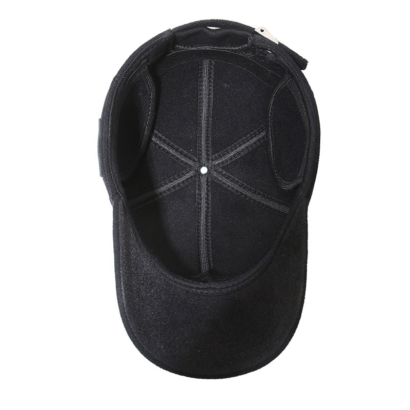 Warm Wool Baseball Cap With Ear Protection For Men Winter Outdoor_voghion.com