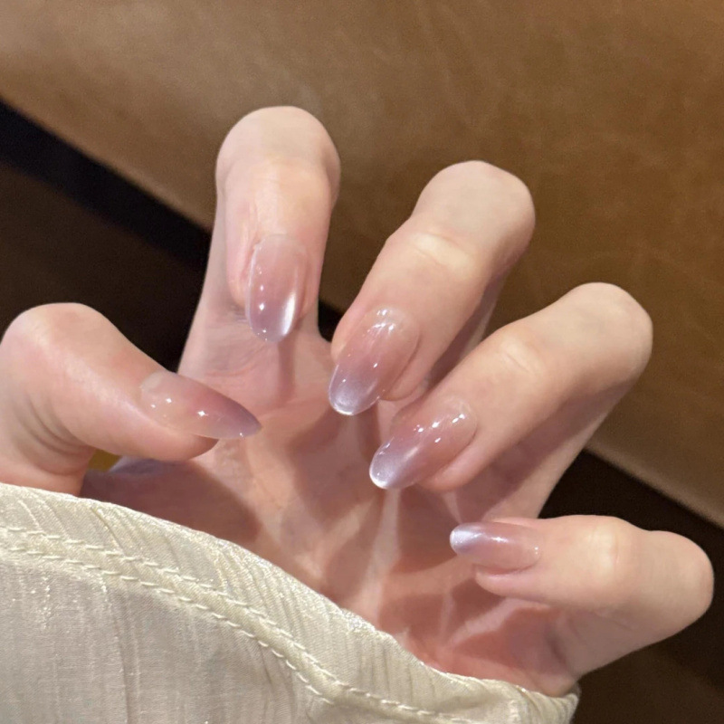 【Purple Morning Dew】Light Purple Fingertip Cat-Eye Effect Simple and Exquisite Pure Handmade Wearable Nail Tips 10 Pieces 【Purple Morning Dew】Light Purple Fingertip Cat-Eye Effect Simple and Exquisite Pure Handmade Wearable Nail Tips 10 Pieces