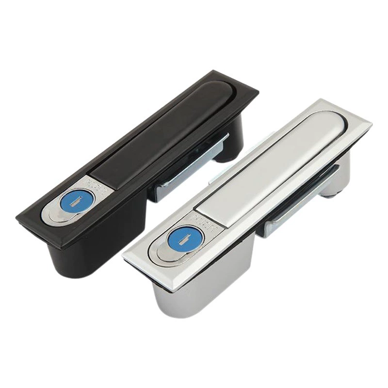 Промышленный плоский замок MS818/490 силовой распределительный шкаф дверной замок цинковый алюминиевый сплав черный плоский замок шкаф управления механический дверной замок