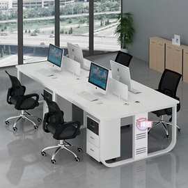 现代简约办公室桌子屏风工位4-6人位职员办公桌椅组合电脑桌卡座