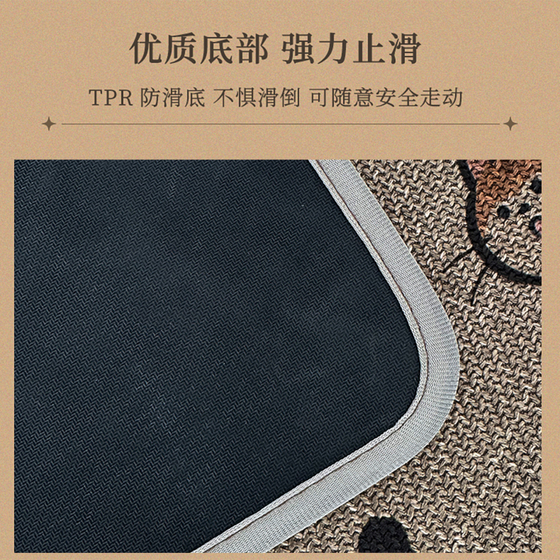 可爱卡通亚麻浴室硅藻泥地垫入户门口垫洗澡防滑吸水脚垫耐脏地毯|undefined