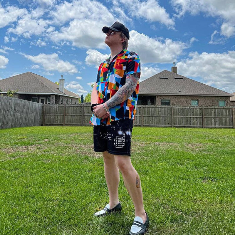 2024 summer American EE cross-border special fashion brand casual sports shorts fitness mesh breathable basketball loose short