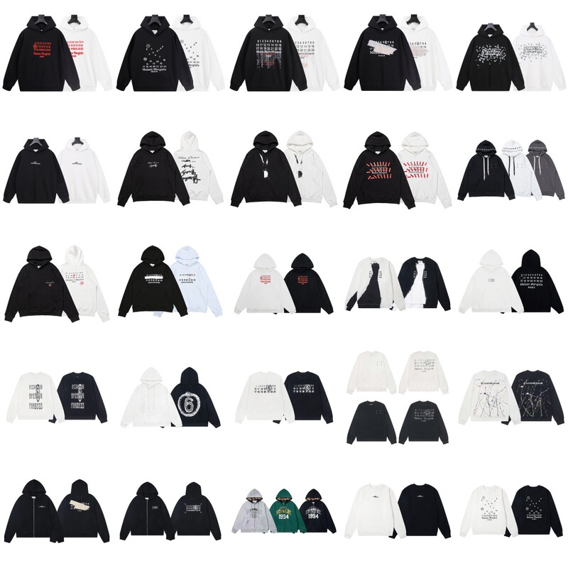 Cross-Border Maison Margiela Mm6 Pullover Sweatshirt with Inverted Logo Digital Print Hoodie Trendy Cross-Border Maison Margiela Mm6 Pullover Sweatshirt with Inverted Logo Digital Print Hoodie Trendy