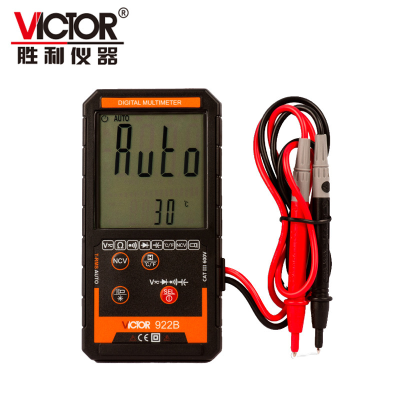 胜利VC922B大屏超薄智能数字万用表自动测量真有效值测量仪万能表