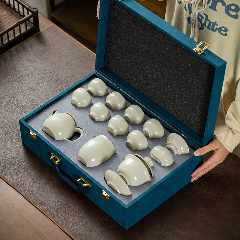 Wu Kiln Xi Shi Teapot, Teacup, Tea Set, Home Ceramic, Complete Set, Light Luxury, High-End, Tea Brewing Guo Wan, Small Set