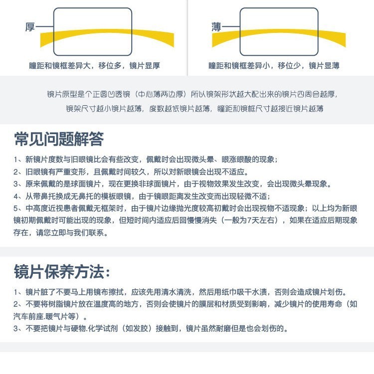 1.56 1.61 1.67 1.74非球面近视眼镜片加工隔天发货度数备注|undefined