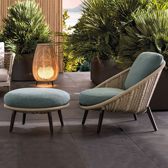 北歐戶外沙發藤編花園庭院異形酒店室外陽台客廳休閒露台藤椅家具