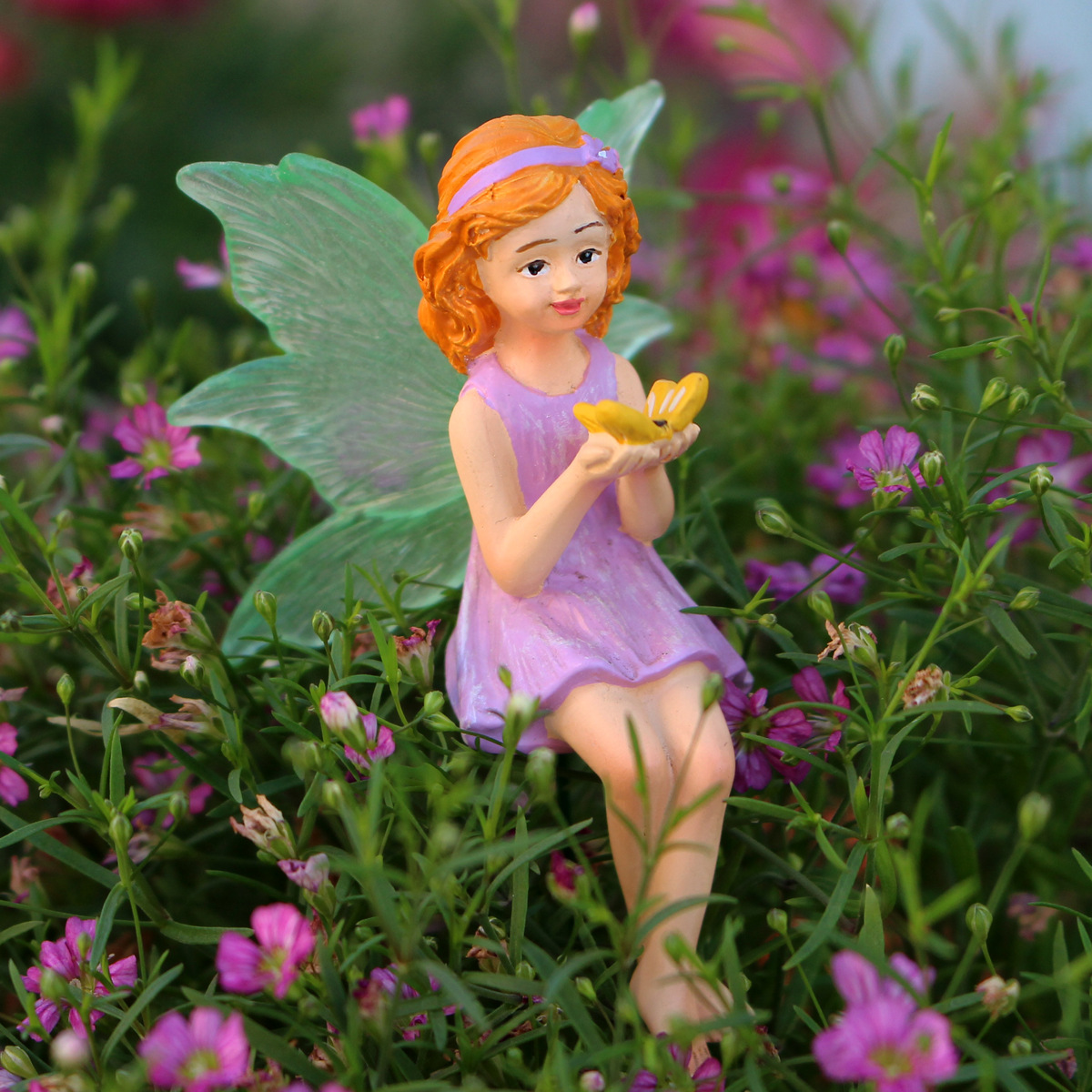  new Luminous fairy garden micro landscape decoration ground plug-in decoration butterfly flower fairy flower pot plug-in