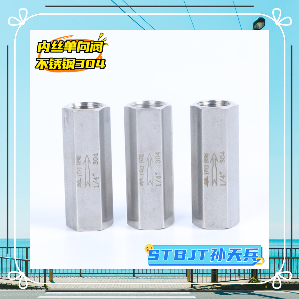 正宗304不锈钢内丝单向阀/六角内螺纹丝扣单向阀/内丝单向阀
