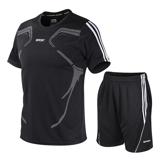 Sports suit Men's Short-sleeved Sportswear Teenager Shorts plus size Loose Casual suit Summer Fashion Men's Quick-drying Clothes