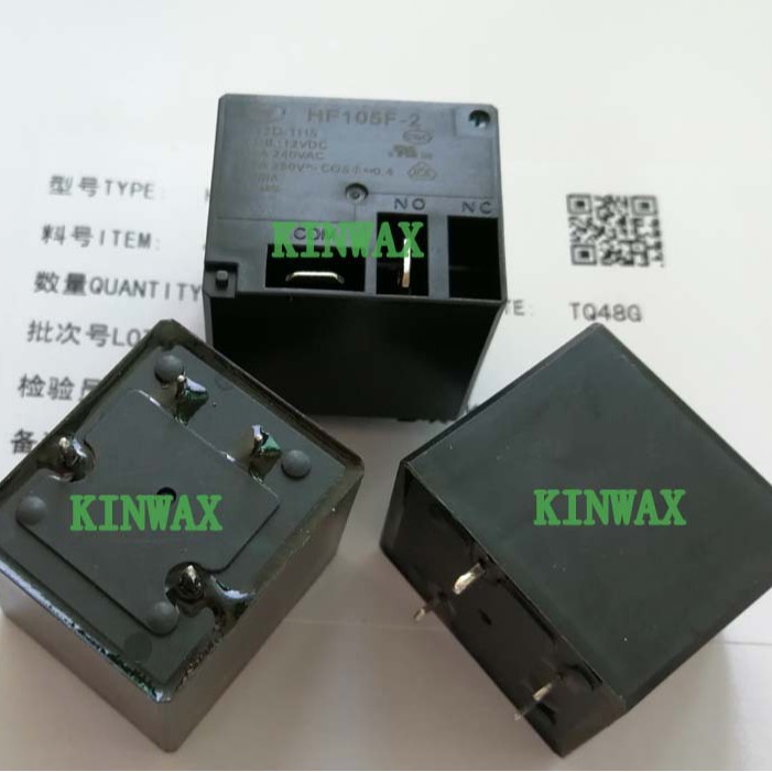 HF105F-2/012D-1H 继电器一组常开4脚30A240VAC线圈电压