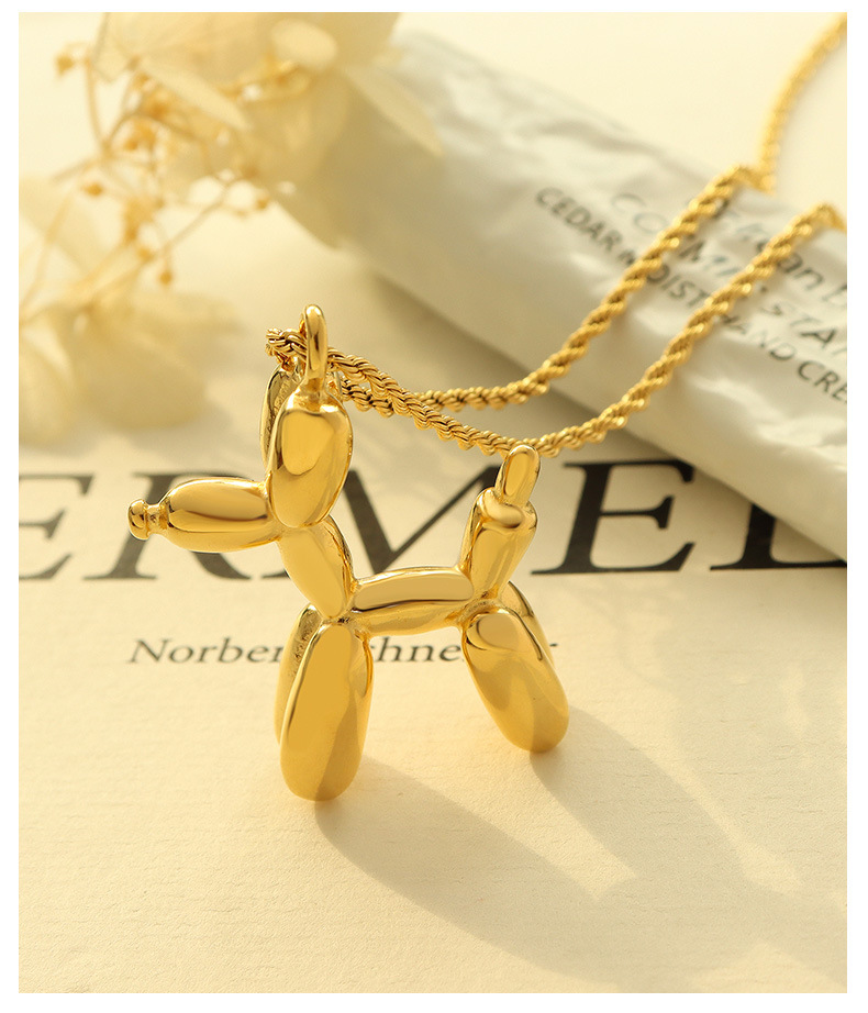 French dog pendant clavicle chain titanium steel necklace choker