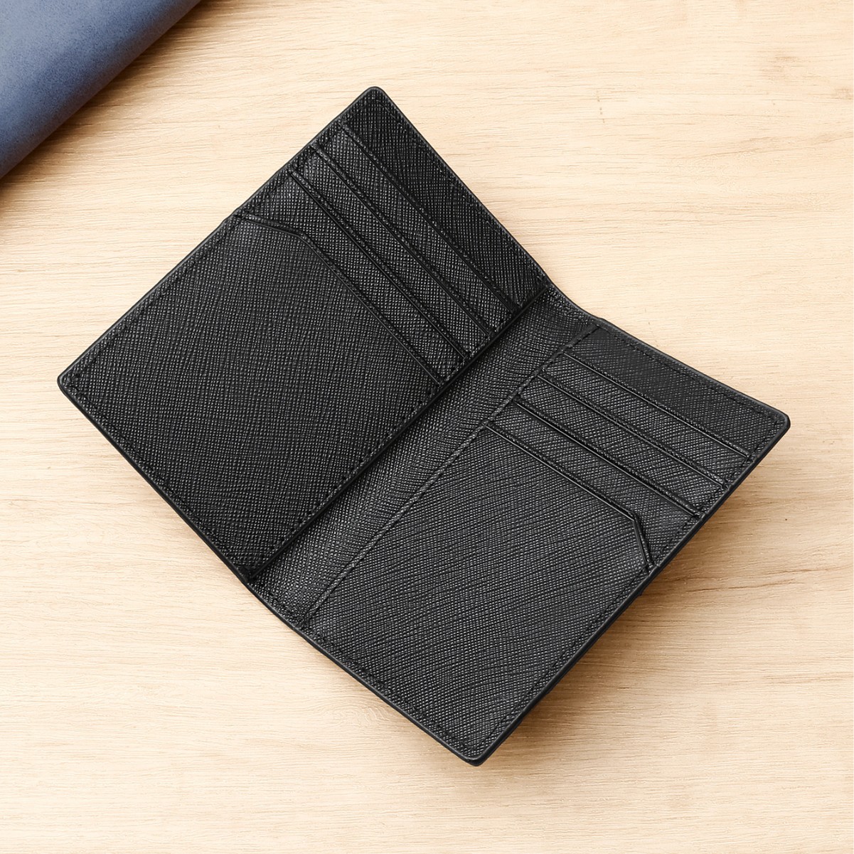 Tarjetero de Cuero Genuino Personalizado para Hombre, Tarjetero de Cuero Vacuno con Protección RFID Antimagnética, Tarjetero Ultrafino para Tarjetas Bancarias y de Crédito LO