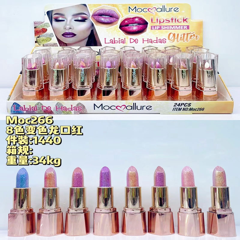 Nuevo comercio exterior transfronterizo camaleón lápiz labial de perla de color permanente lápiz labial de maquillaje al por mayor