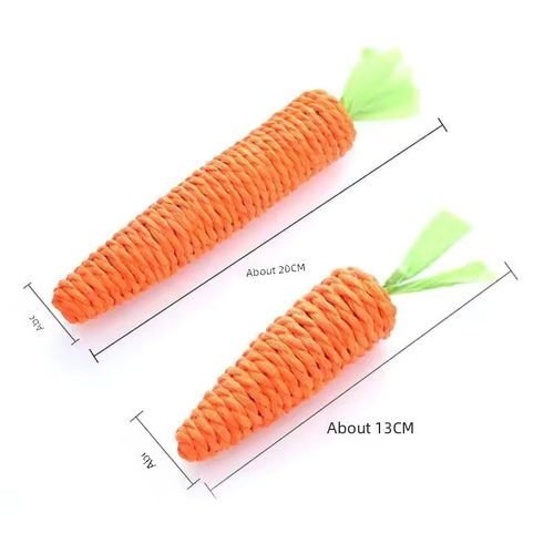 Cross-border Amazon pet cat toy chew toy cute paper rope carrot interactive cat toy with sound