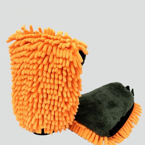 Double-sided long hair coral velvet waterproof car wash gloves tools chenille car wipe gloves rags car cleaning supplies